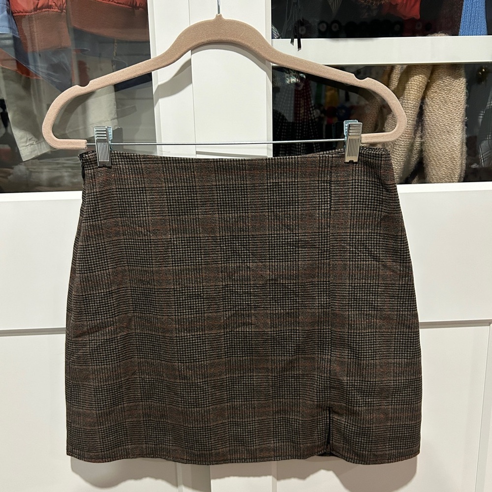 Old Navy Brown Plaid Mini Skirt